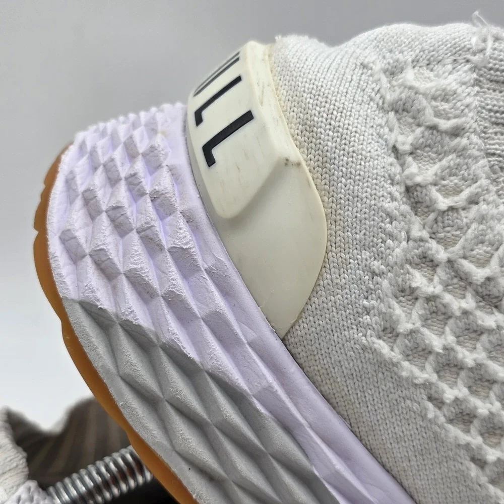 NoBull Shoes Men's Size 10 Women 11.5 Ivory/White Allday Knit Mesh Sneakers
